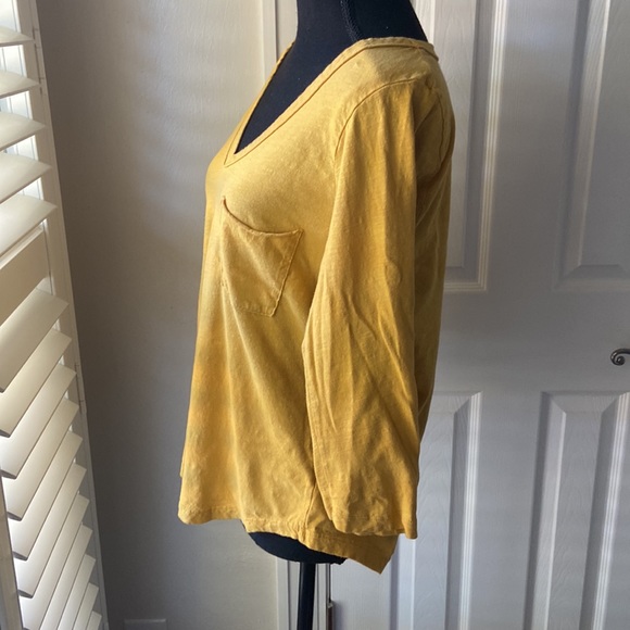 T.la Anthropologie Cotton V Neck Tee 3/4 Sleeves - Picture 5 of 9